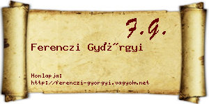 Ferenczi Györgyi névjegykártya